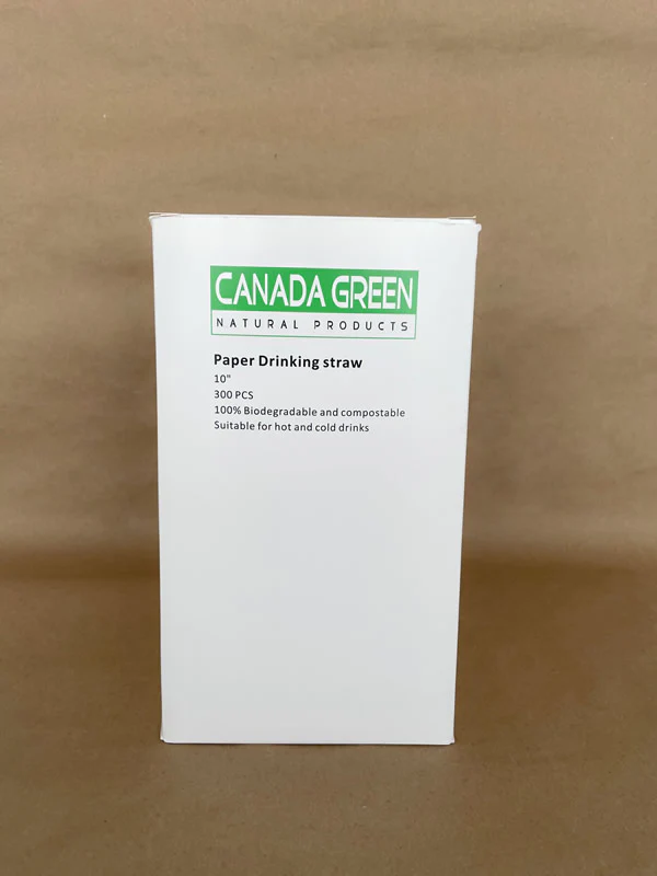 10" Wrapped White Paper Straw .31"dia/4PLY/3600cs - Disposable Take Away Food Packaging - Canadian Distribution - Image 2
