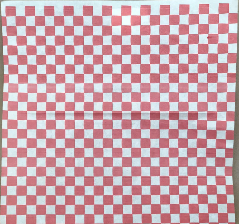 12" x 12" Checkered Grease Proof Deli/Basket Liner - Red/Blue/Black - 2000cs - Disposable Take Away Food Packaging - Canadian Distribution