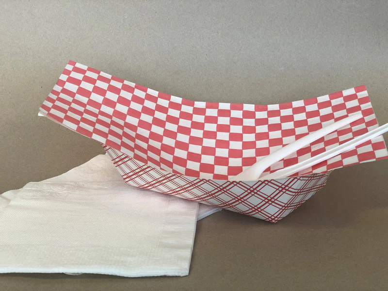 12" x 12" Checkered Grease Proof Deli/Basket Liner - Red/Blue/Black - 2000cs - Disposable Take Away Food Packaging - Canadian Distribution - Image 3