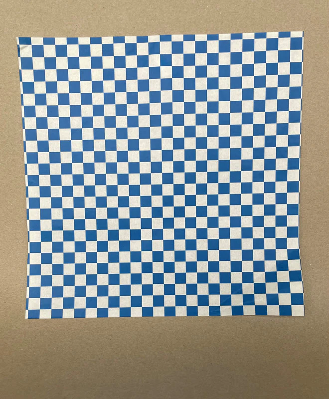 12" x 12" Checkered Grease Proof Deli/Basket Liner - Red/Blue/Black - 2000cs - Disposable Take Away Food Packaging - Canadian Distribution - Image 5