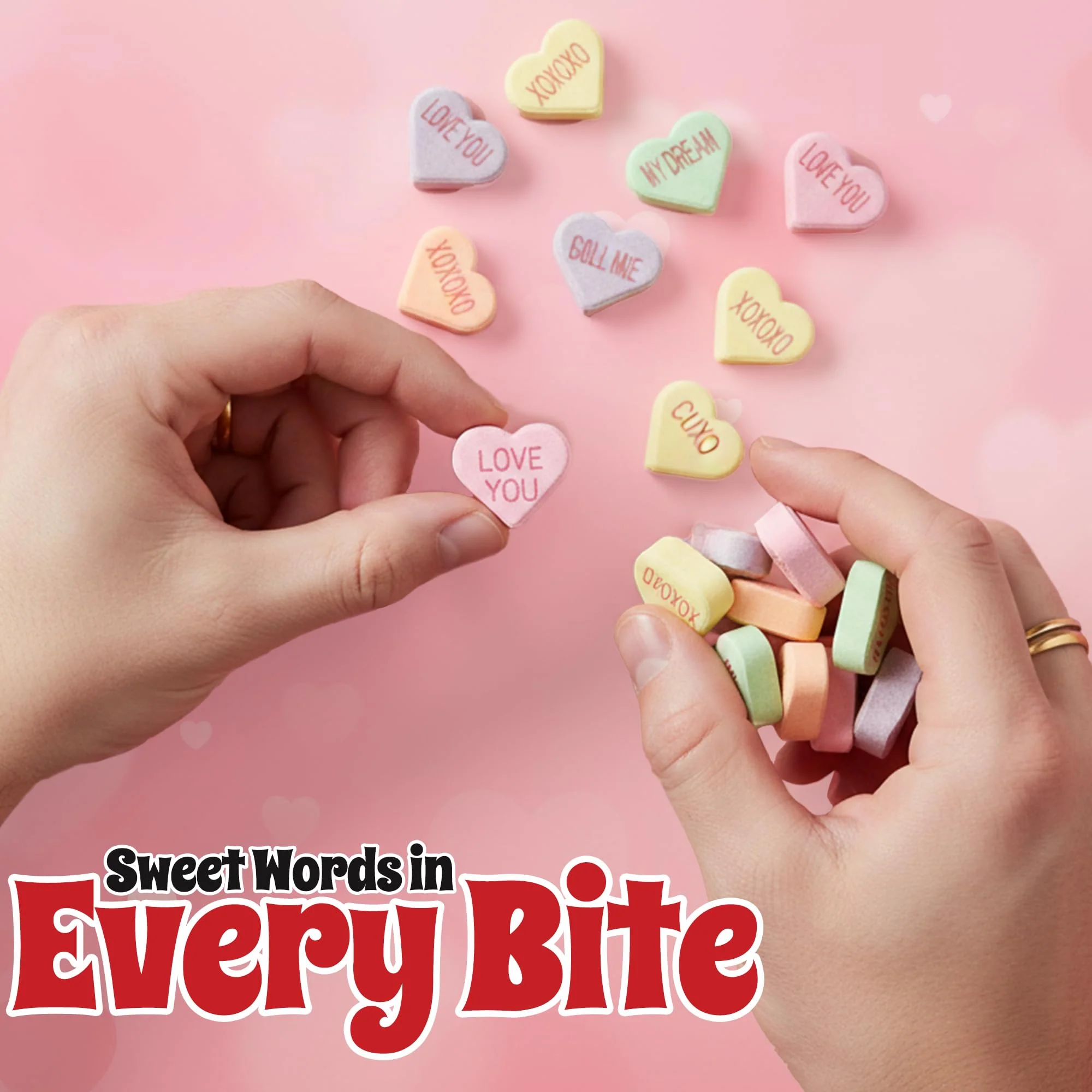 15 Pack Valentines Day Conversation Hearts – Heart Shaped Bags Filled With Cute Candy Messages – 5 Delicious Flavors – Bulk Heart Love Candies – 1.3 OZ Each Bag - Image 4