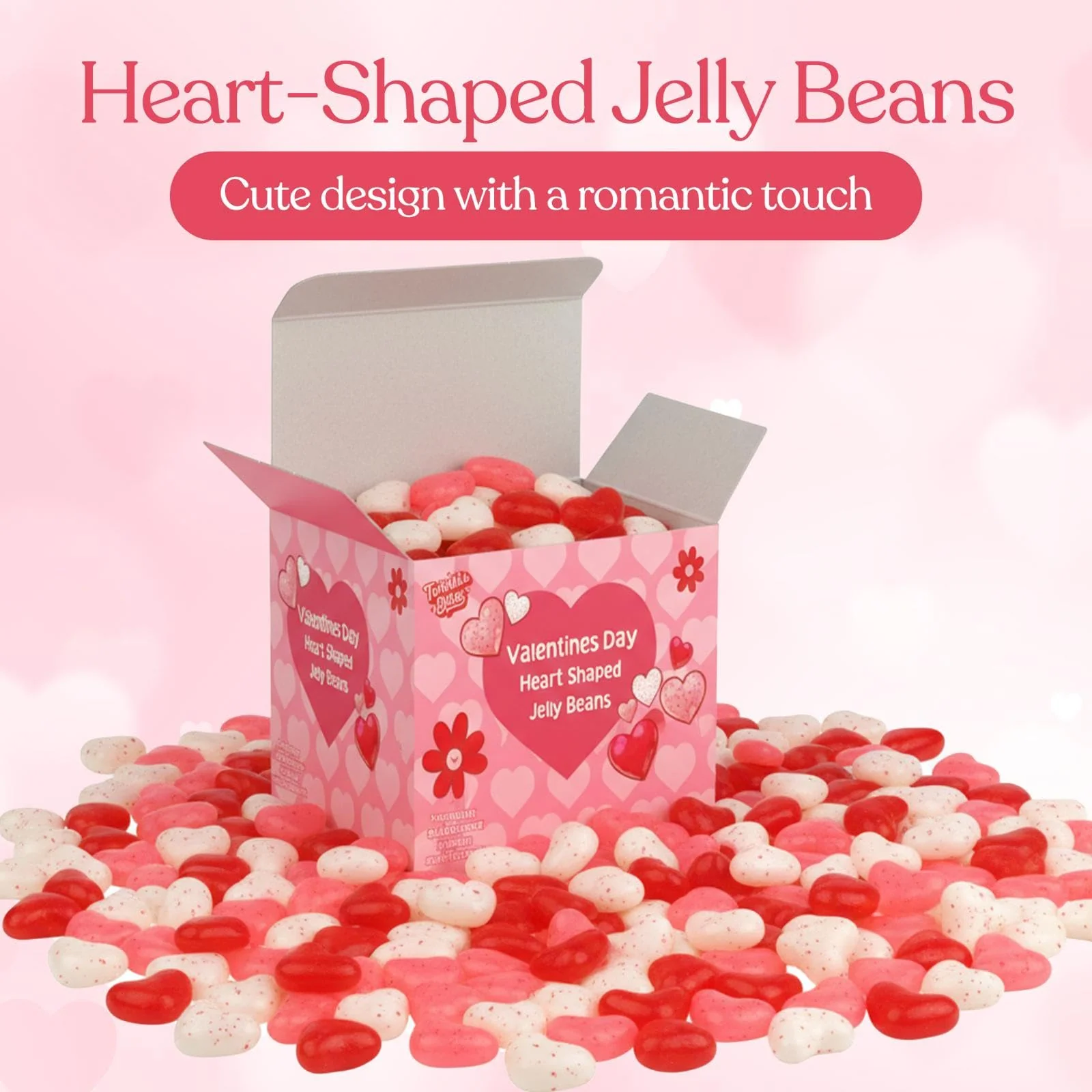 15 Pack Valentines Day Jelly Beans – Bulk Heart Shapead Candy – Strawberry, Tutti Frutti, Raspberry Delicious Flavors – Valentine Love Candie's - Image 2