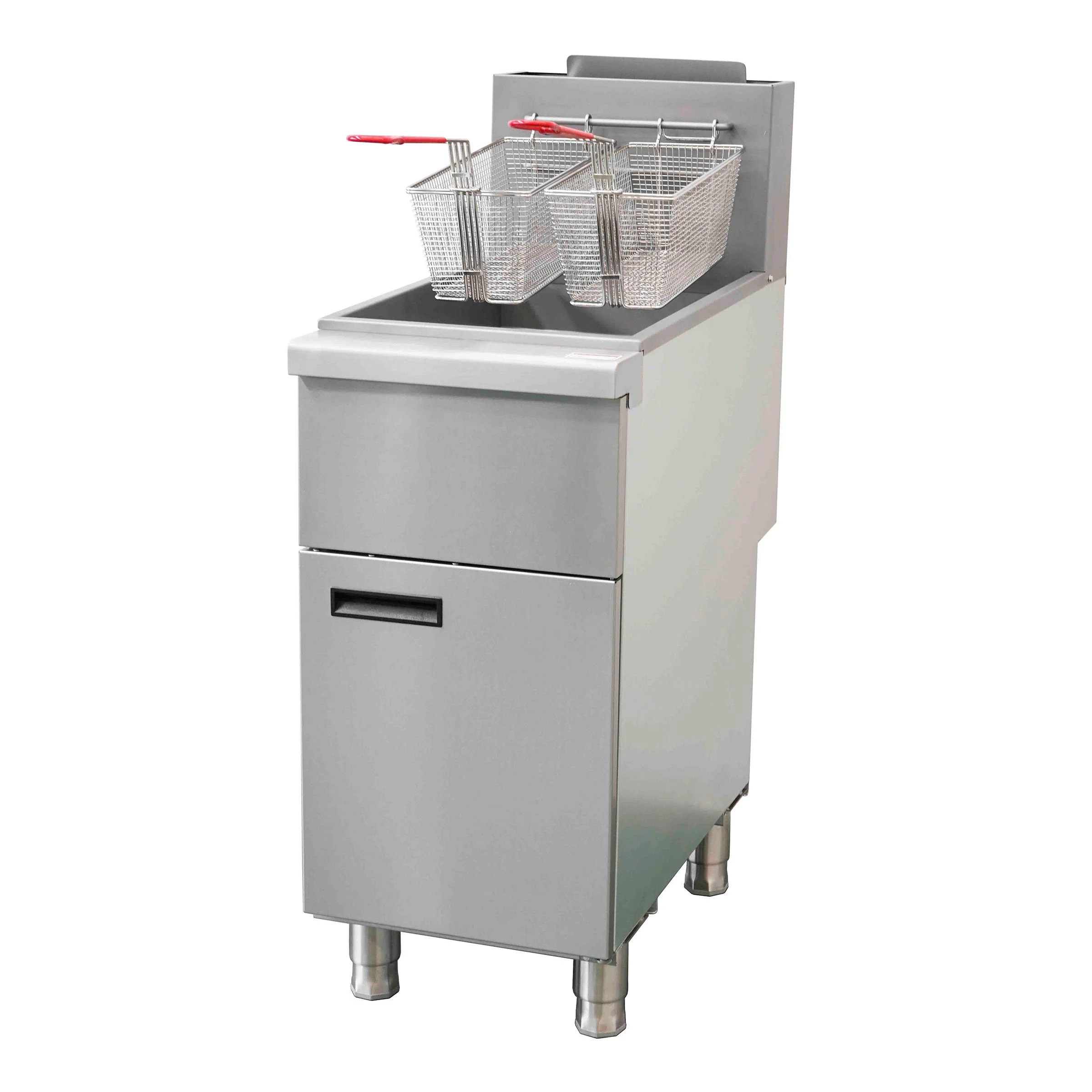 18 kg (40 lb) Stainless Steel Gas Commercial Deep Fryer - Twin Baskets - Forno - Restaurant Equipment and Smallwares - Canadian Distribution