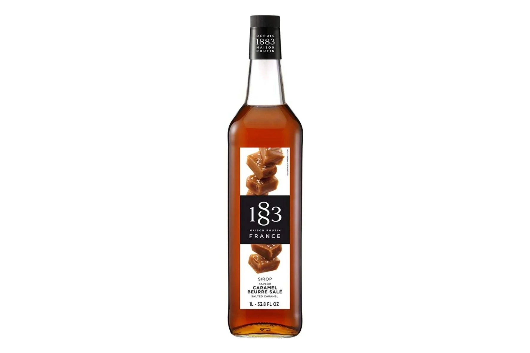 1883 Maison Routin Premium Syrup - 6 x 1L Pet-Plastic Bottles  - Salted Caramel - Ships Free Within Canada on Orders Above CAD $199