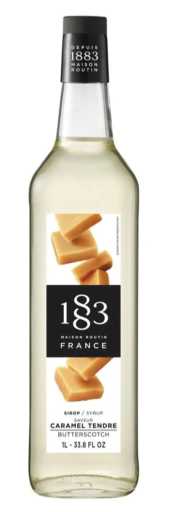 1883 Maison Routin Premium Syrup - 6 x 1L Pet-Plastic Bottles  - Butterscotch - Ships Free Within Canada on Orders Above CAD $199
