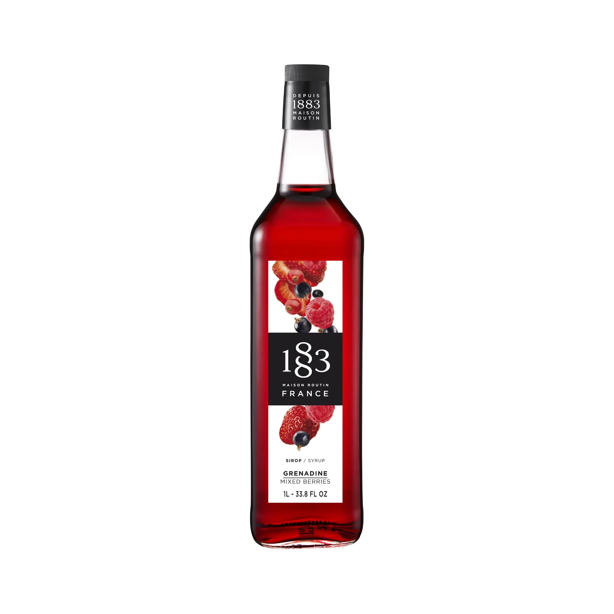 1883 Maison Routin Premium Syrup - 6 x 1L Pet-Plastic Bottles  - Mixed Berries - Ships Free Within Canada on Orders Above CAD $199