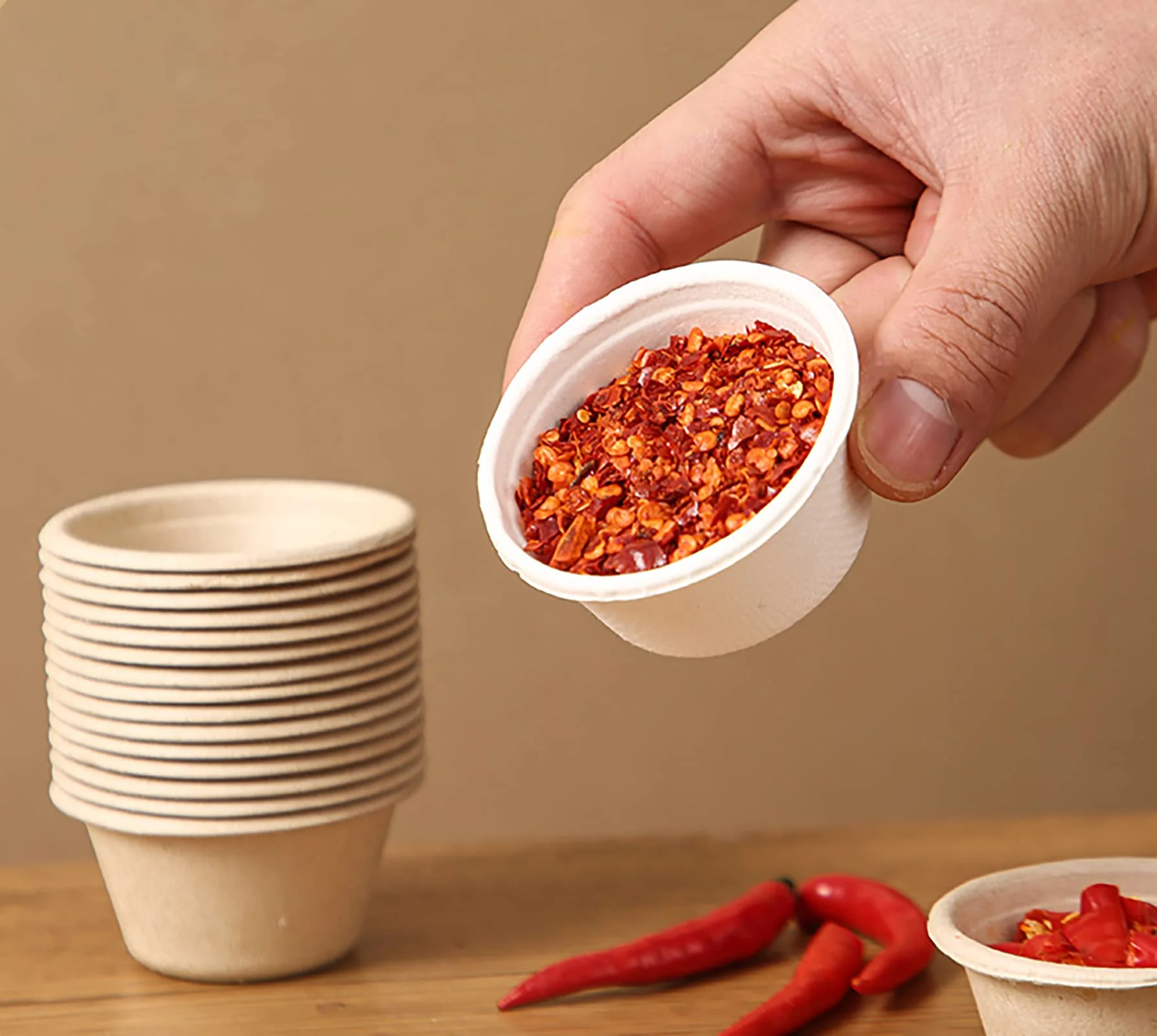 2 Oz Natural Bagasse Fiber Cups with Lids, 3 x 200 Pack - Paper Tasting Cups Disposable Sample Food cups Canada - Image 2