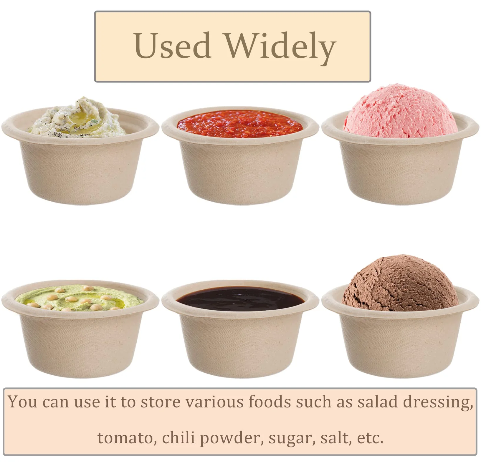 2 Oz Natural Bagasse Fiber Cups with Lids, 3 x 200 Pack - Paper Tasting Cups Disposable Sample Food cups Canada - Image 5