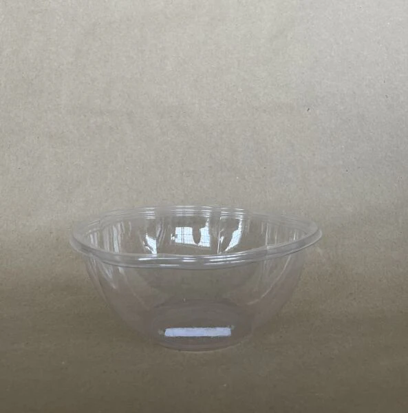 24oz. PLA Floral Salad Bowl Clear 300cs BPI - Disposable Take Away Food Packaging - Canadian Distribution