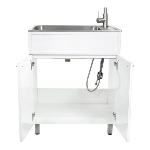 28 in. All-In-One RTA Laundry Cabinet with Stainless Steel Sink and Faucet - 1 - Transform - Restaurant Foodservice Equipment and Accessories - Canadian Distribution - Image 2