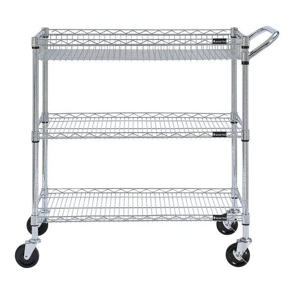 3 Tier Utility Cart Chrome Plated 36" x 18" x 39" - 1 - Restaurant Foodservice Equipment and Accessories - Canadian Distribution - Image 2