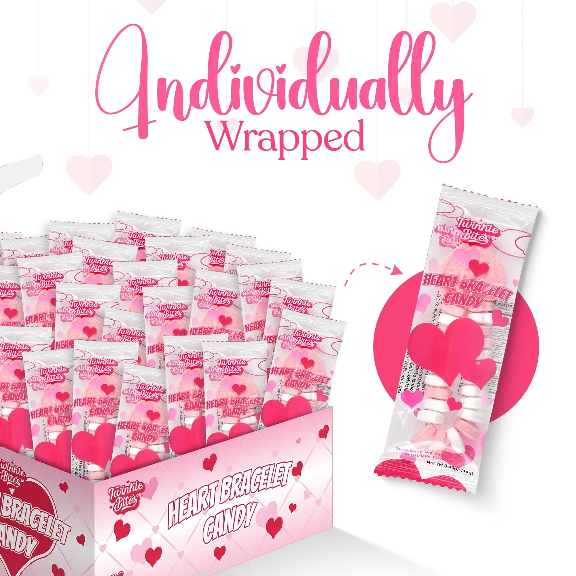 30 Pack Valentines Day Candy – Individually Wrapped Holiday Themed Love Heart Candies – Strawberry, Tutti Frutti Delicious Flavors – Bulk Valentine Candy - Image 2