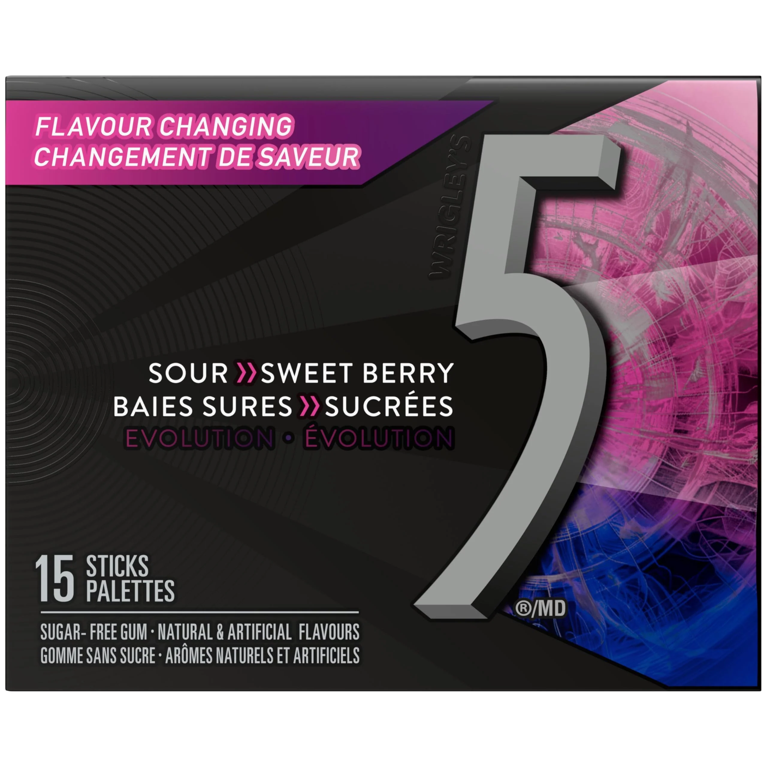 5 GUM Evolution Sour to Sweet Berry Flavor-Changing Sugar-Free Chewing Gum, 10 Packs of 15 Sticks - Canadian Distribution - Ships Free Within Canada on Orders Above CAD $199 - Image 6