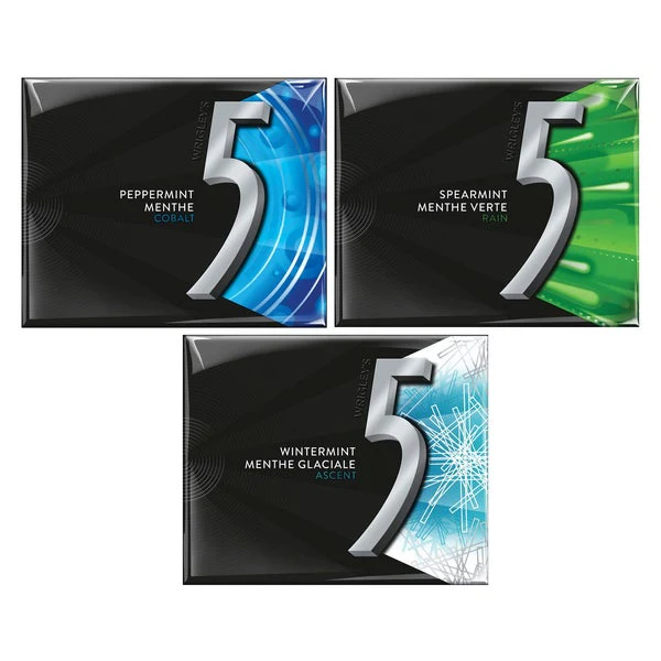 5 Sugar-free Gum Variety Packs - 48 x Packs of 15 - Wrigley’s - Canadian Distribution - Ships Free Within Canada on Orders Above CAD $199