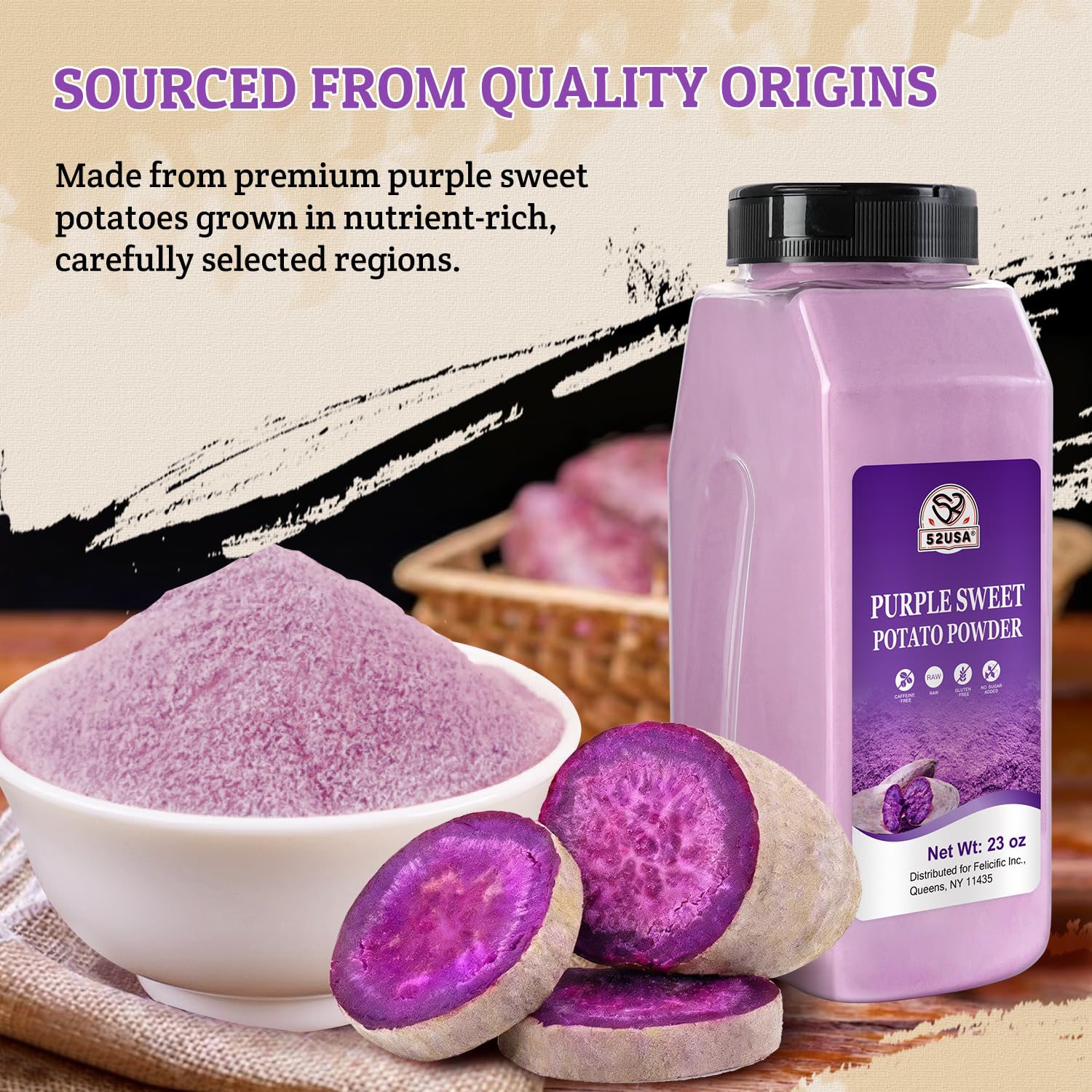 Ube Powder - Purple Sweet Potato Powder - 23oz (652g) - Natural Food Coloring - Gluten-Free - Vegan- Ube Powders for Baking, Smoothies, Ice Cream Desserts, Drinks, Flavourings - Canadian Distribution - Image 2