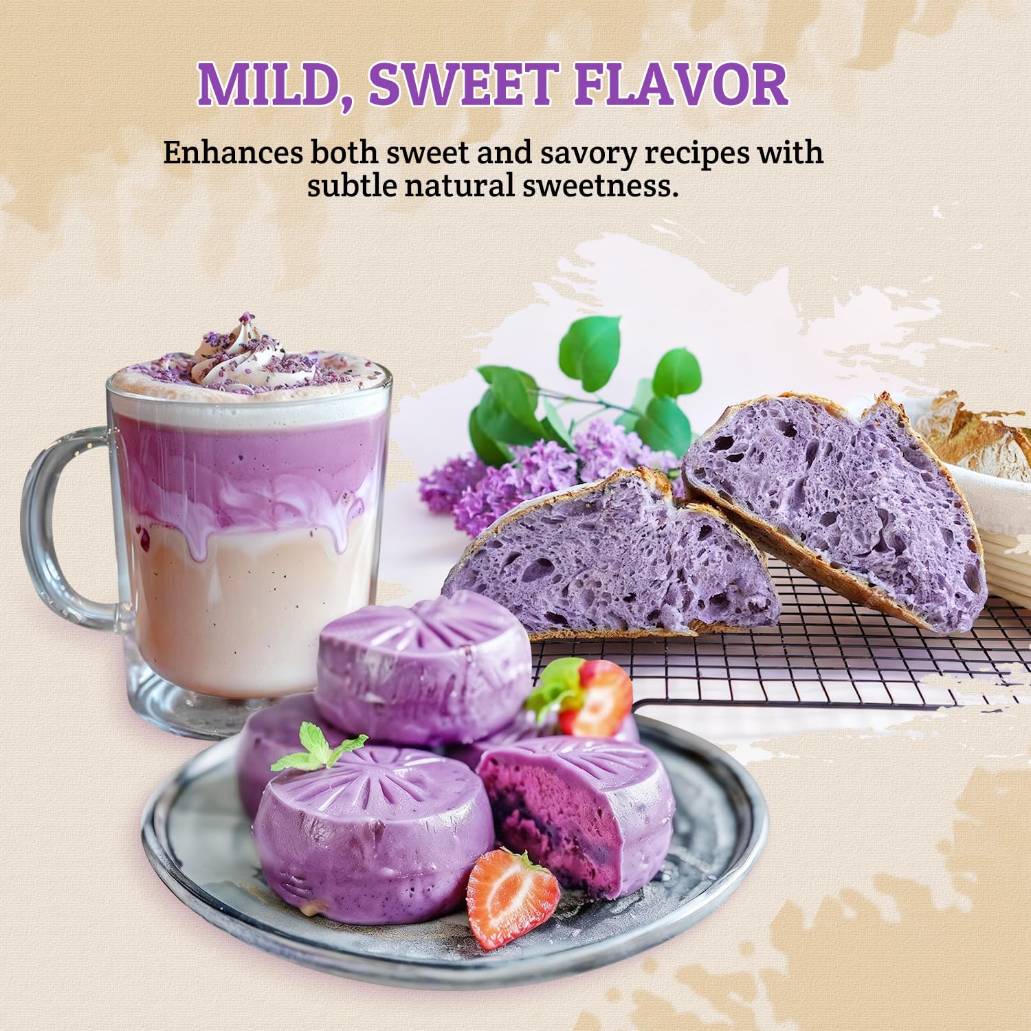 Ube Powder - Purple Sweet Potato Powder - 23oz (652g) - Natural Food Coloring - Gluten-Free - Vegan- Ube Powders for Baking, Smoothies, Ice Cream Desserts, Drinks, Flavourings - Canadian Distribution - Image 6