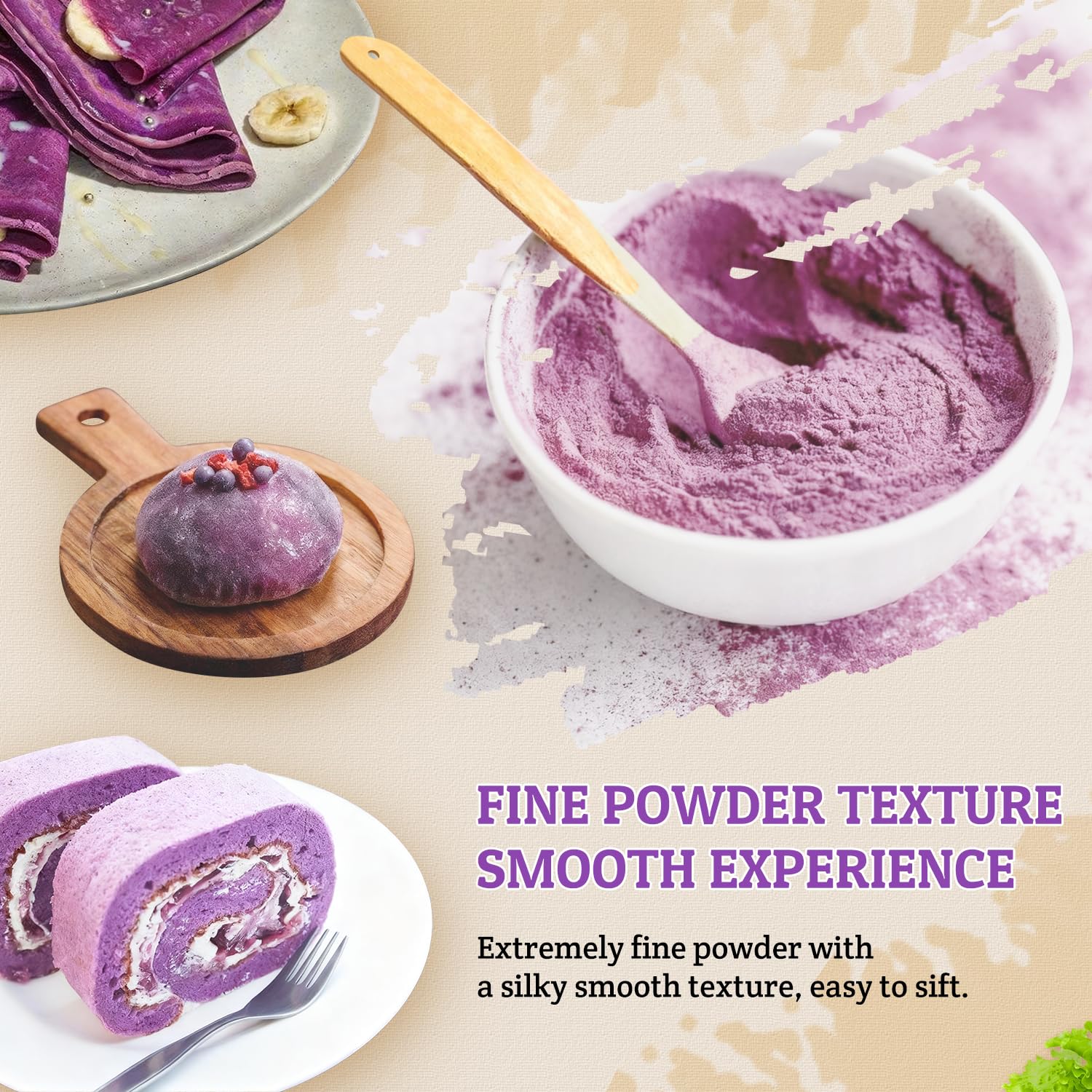 Ube Powder - Purple Sweet Potato Powder - 23oz (652g) - Natural Food Coloring - Gluten-Free - Vegan- Ube Powders for Baking, Smoothies, Ice Cream Desserts, Drinks, Flavourings - Canadian Distribution - Image 7