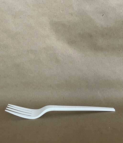 6.5" White PLA Fork 1000cs BPI - Disposable Take Away Food Packaging - Canadian Distribution - Image 2