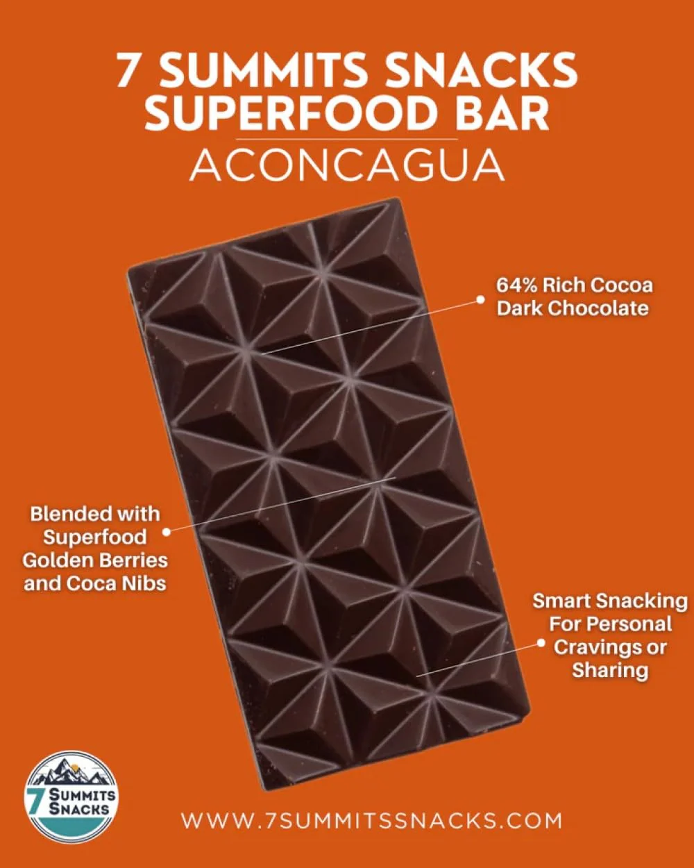 7 Summits Snacks Aconcagua Superfood Chocolate Bar – 12 Pack (80g each) - Canadian Distribution - Ships Free Within Canada on Orders Above CAD $199 - Image 5