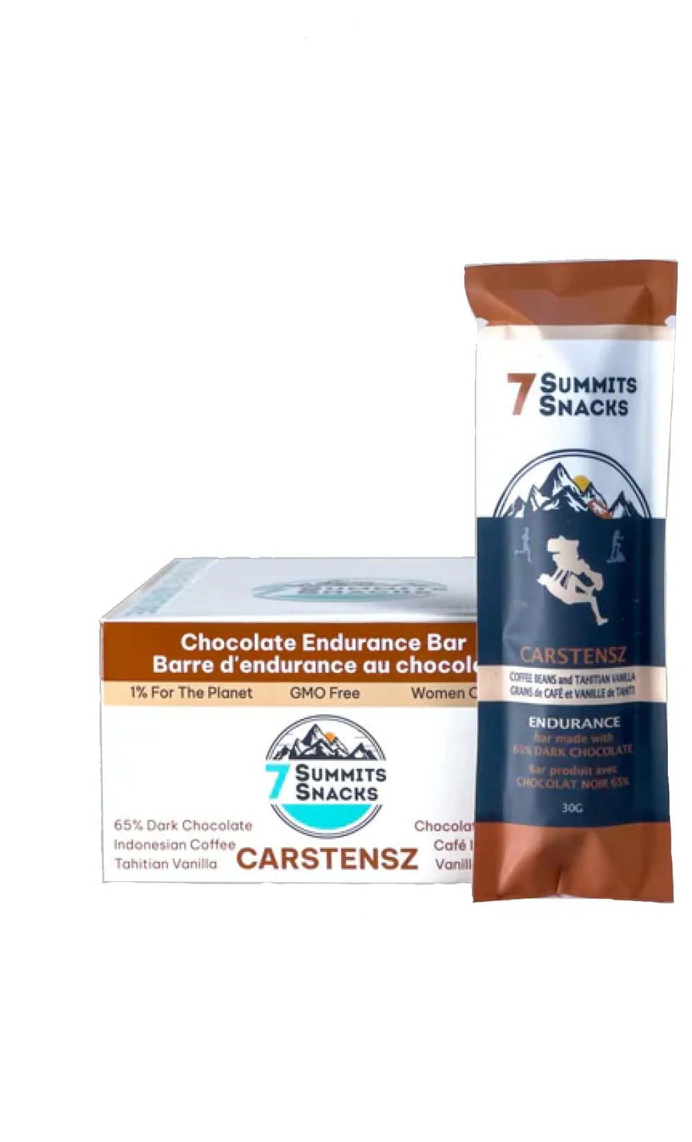 7 Summits Snacks Carstensz Endurance Chocolate Bar – 12 Pack (31g each) - Canadian Distribution - Ships Free Within Canada on Orders Above CAD $199