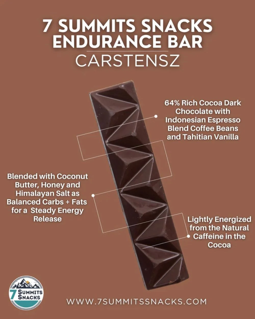 7 Summits Snacks Carstensz Endurance Chocolate Bar – 12 Pack (31g each) - Canadian Distribution - Ships Free Within Canada on Orders Above CAD $199 - Image 5