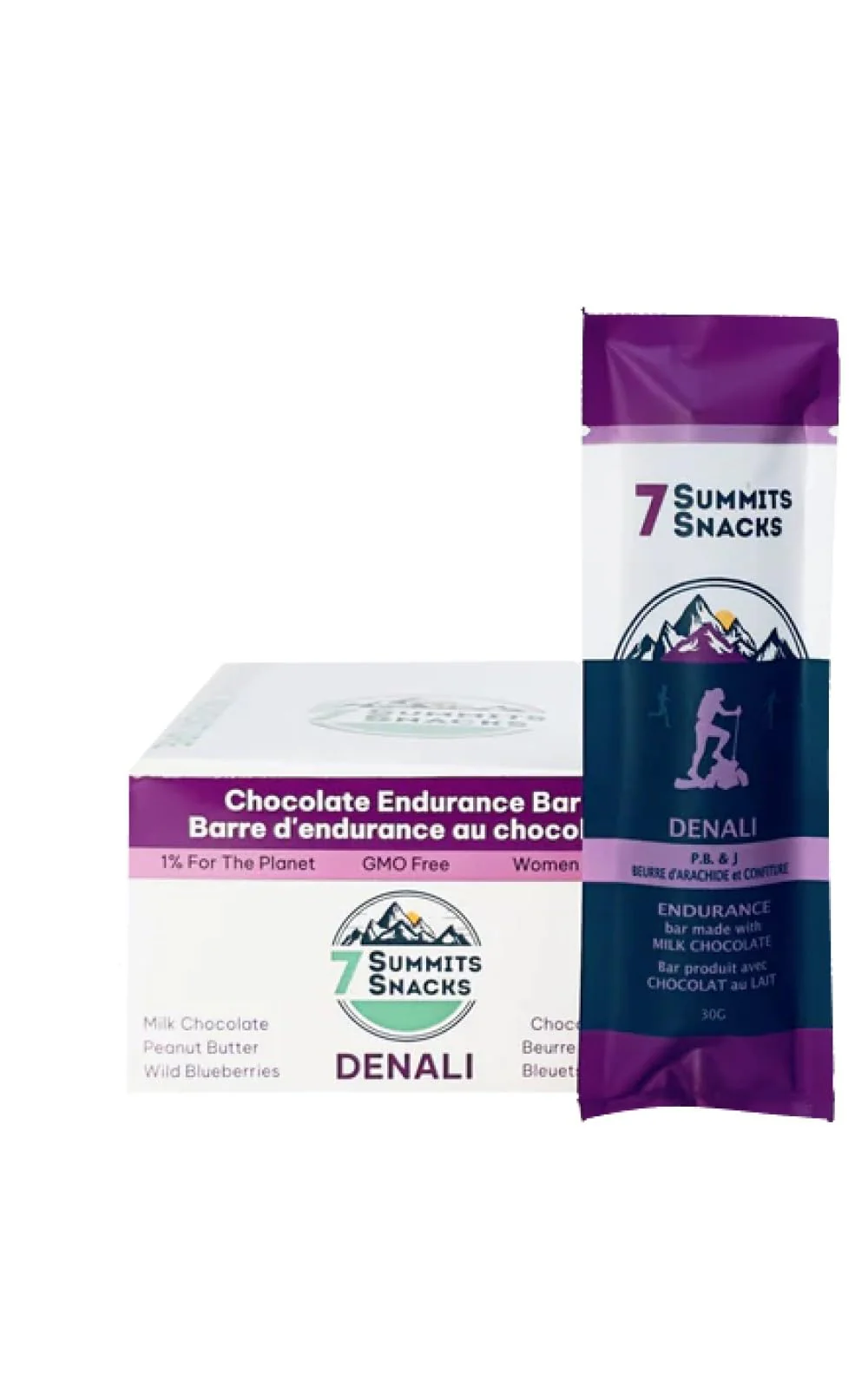 7 Summits Snacks Denali Endurance Chocolate Bar – 12 Pack (31g each) - Canadian Distribution - Ships Free Within Canada on Orders Above CAD $199