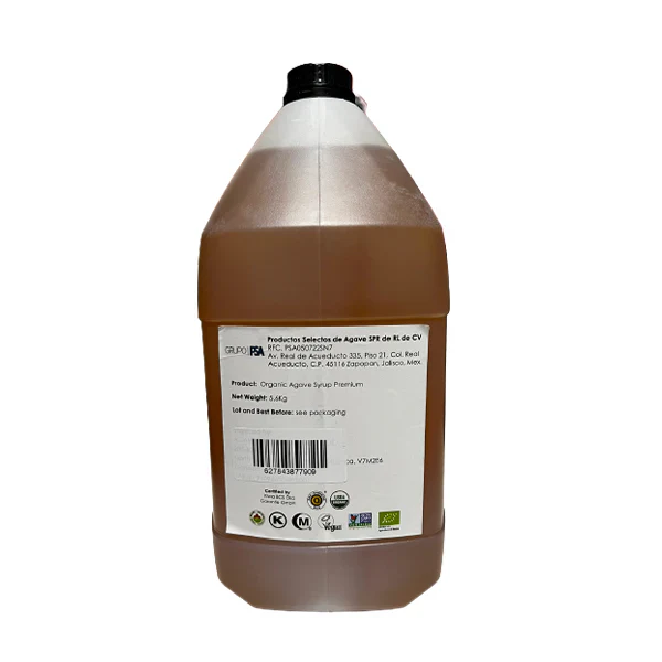 Agave Organic Syrup - 4 x 5.8 LT - By Grupo PSA Canada - Ships Free Within Canada on Orders Above CAD $199