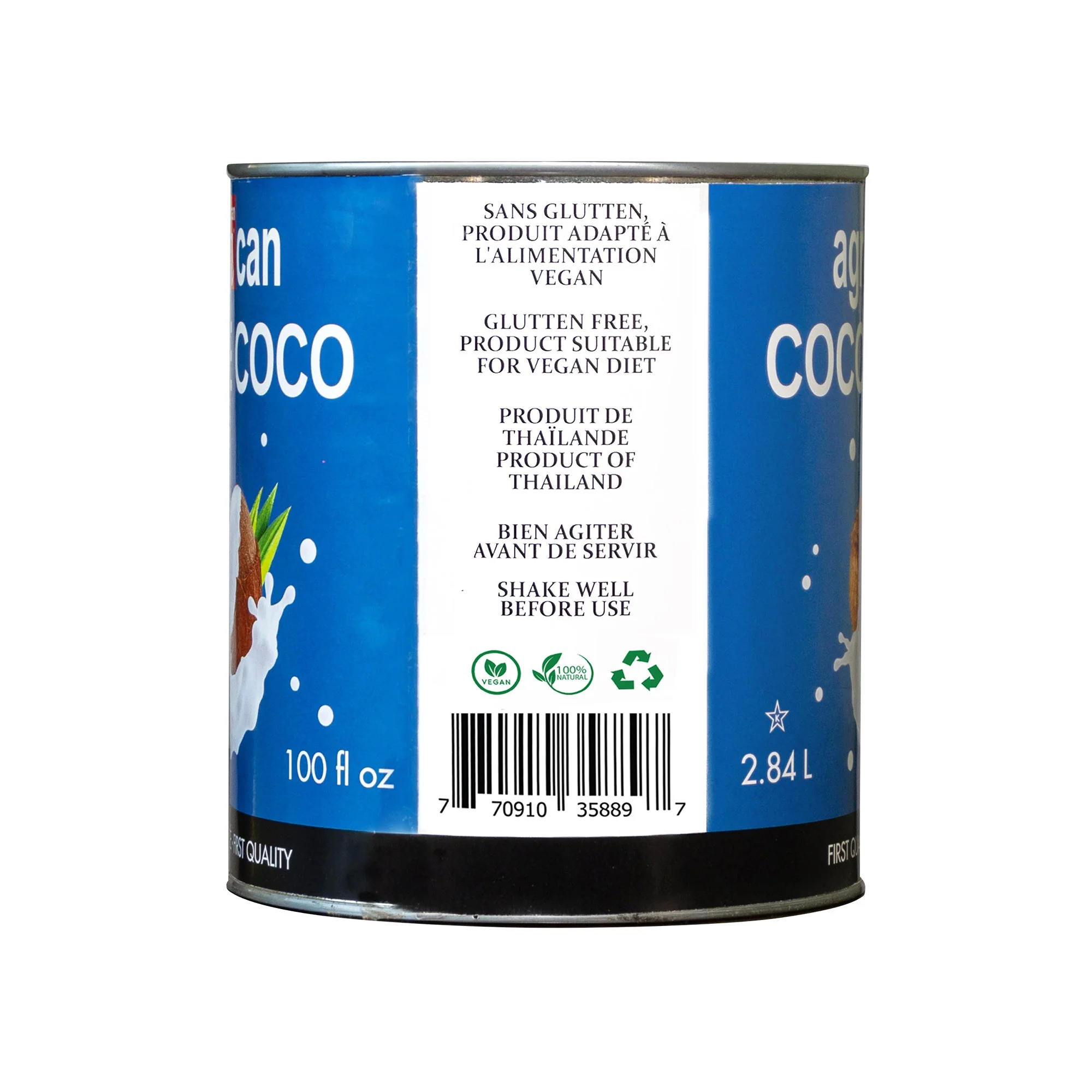 Agrocan Coconut Milk - 4 x 2.84 L - Grocery and Food Items - Canadian Distribution - Ships Free Within Canada on Orders Above CAD $199 - Image 2