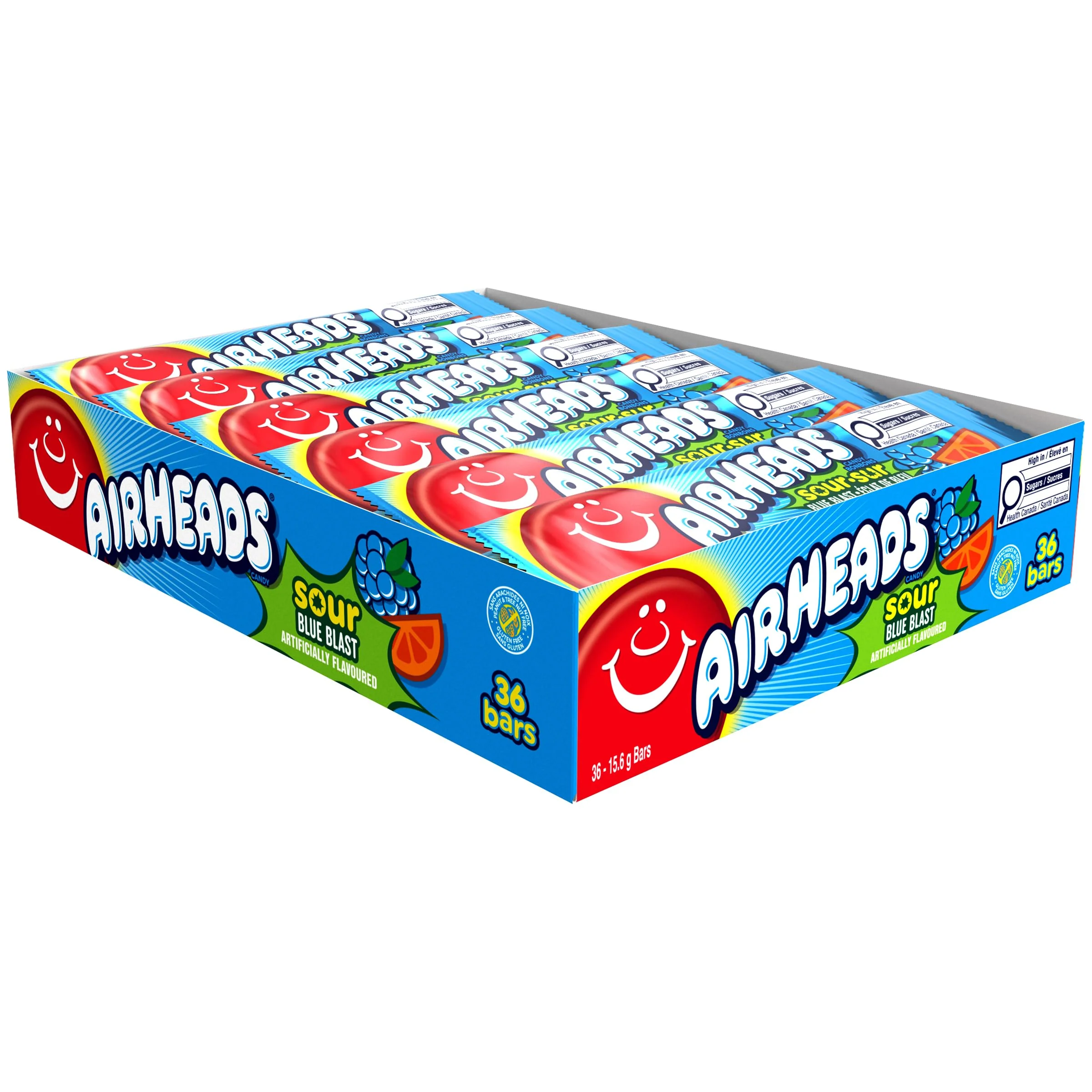 Airheads Sour Blue Blast Candy Bars - 2 x Pack of 36 (15.6g Each) - Canadian Distribution - Ships Free Within Canada on Orders Above CAD $199 - Image 8