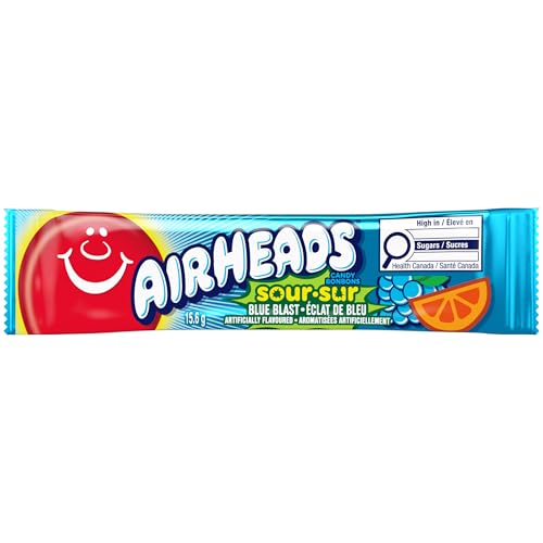 Airheads Sour Blue Blast Candy Bars - 2 x Pack of 36 (15.6g Each) - Canadian Distribution - Ships Free Within Canada on Orders Above CAD $199 - Image 9