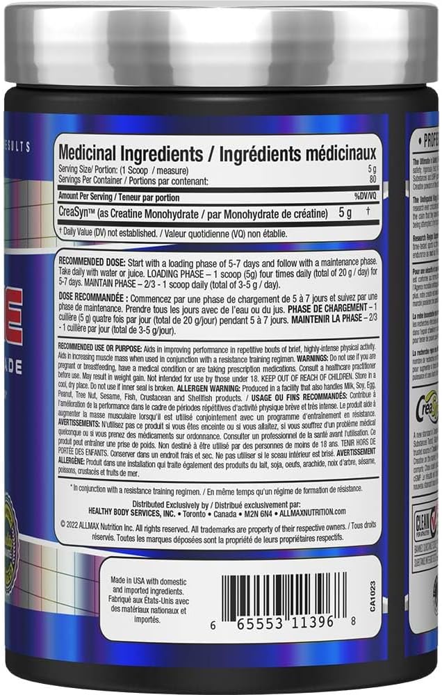 ALLMAX – Creatine Monohydrate Powder – 400 g – Ships Free Within Canada on Orders Above CAD $199 - Image 5