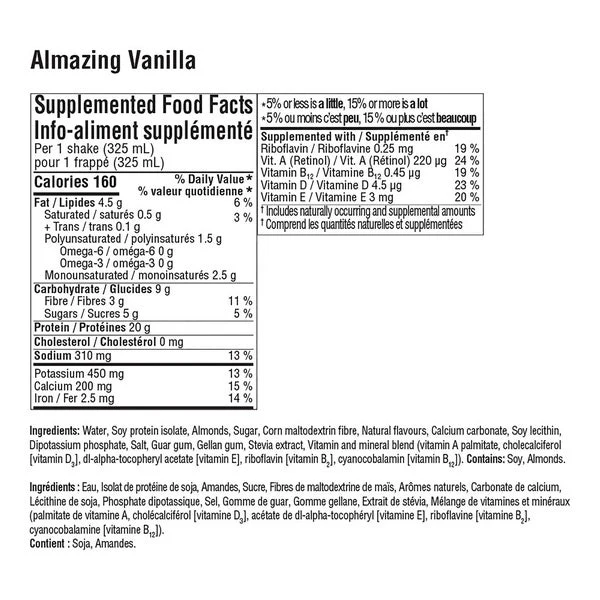 Al'mazing Vanilla Non-Dairy Protein Shake - 18 x 325 mL - Premier Protein - Health and Wellness - Canadian Distribution - Ships Free Within Canada on Orders Above CAD $199 - Image 2
