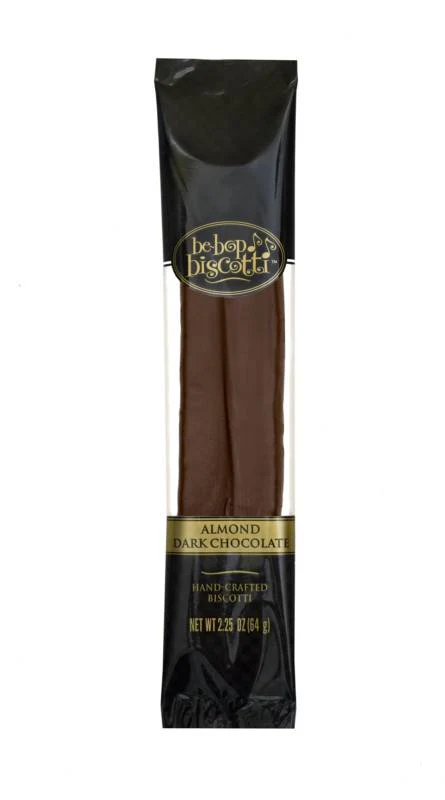 Almond Dark Chocolate - Case of 5 x 12 Individually Wrapped 2.25 oz Biscotti (60 Biscotties per case) - Ships Free Within Canada on Orders Above CAD $199