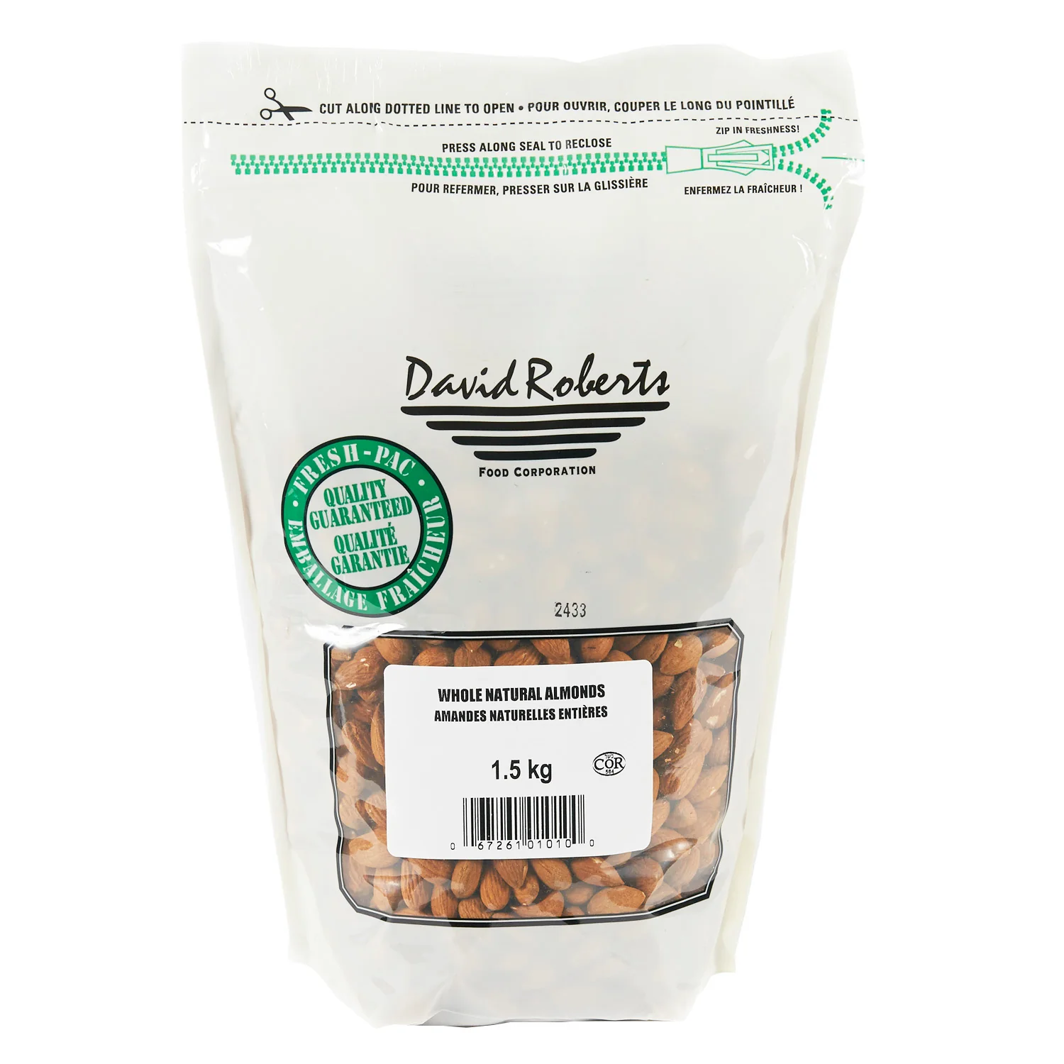 Almond Natural Whole - 2 x 1.5 kg - David Roberts - Restaurant and Foodservice Ingredients - Canadian Distribution - Ships Free Within Canada on Orders Above CAD $199 - Image 2