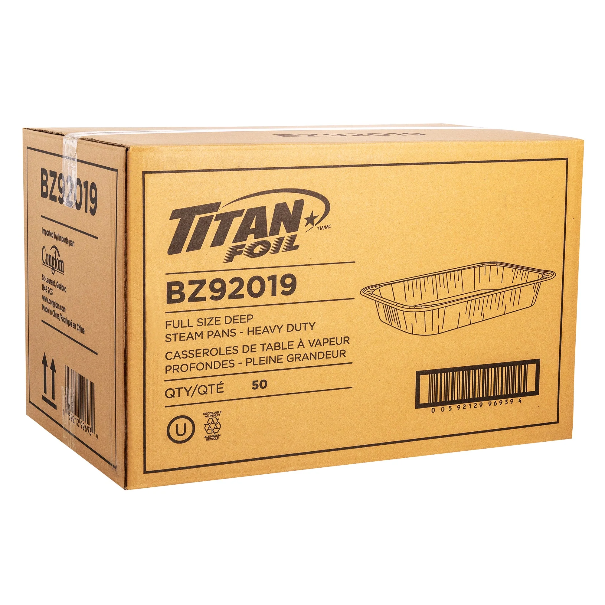 Aluminum Full Steam Pans - Pack of 50 - Titan - Restaurant Equipment and Smallwares - Canadian Distribution - Image 2