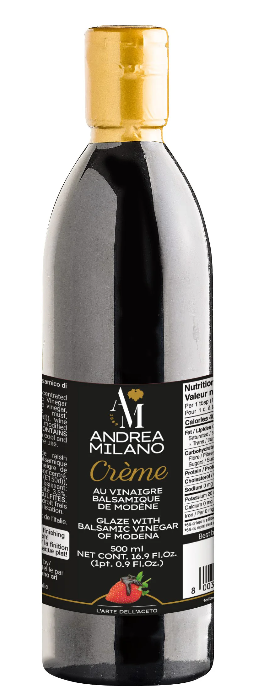 Andrea Milano Balsamic Vinegar Glaze - 4 x 500 mL - Grocery and Food Items - Canadian Distribution - Ships Free Within Canada on Orders Above CAD $199