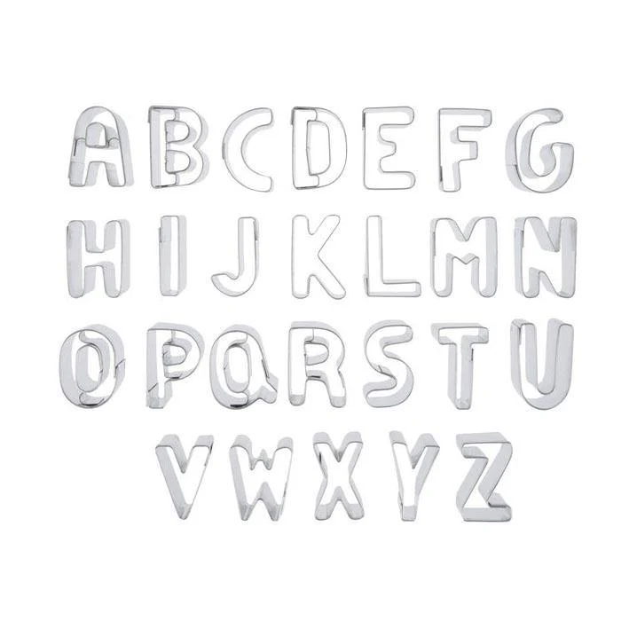 ATECO 6949 Alphabet Cookie Cutter Set (A–Z) - Tin, Set of 26 - Canadian Distribution - Ships Free Within Canada on Orders Above CAD $199