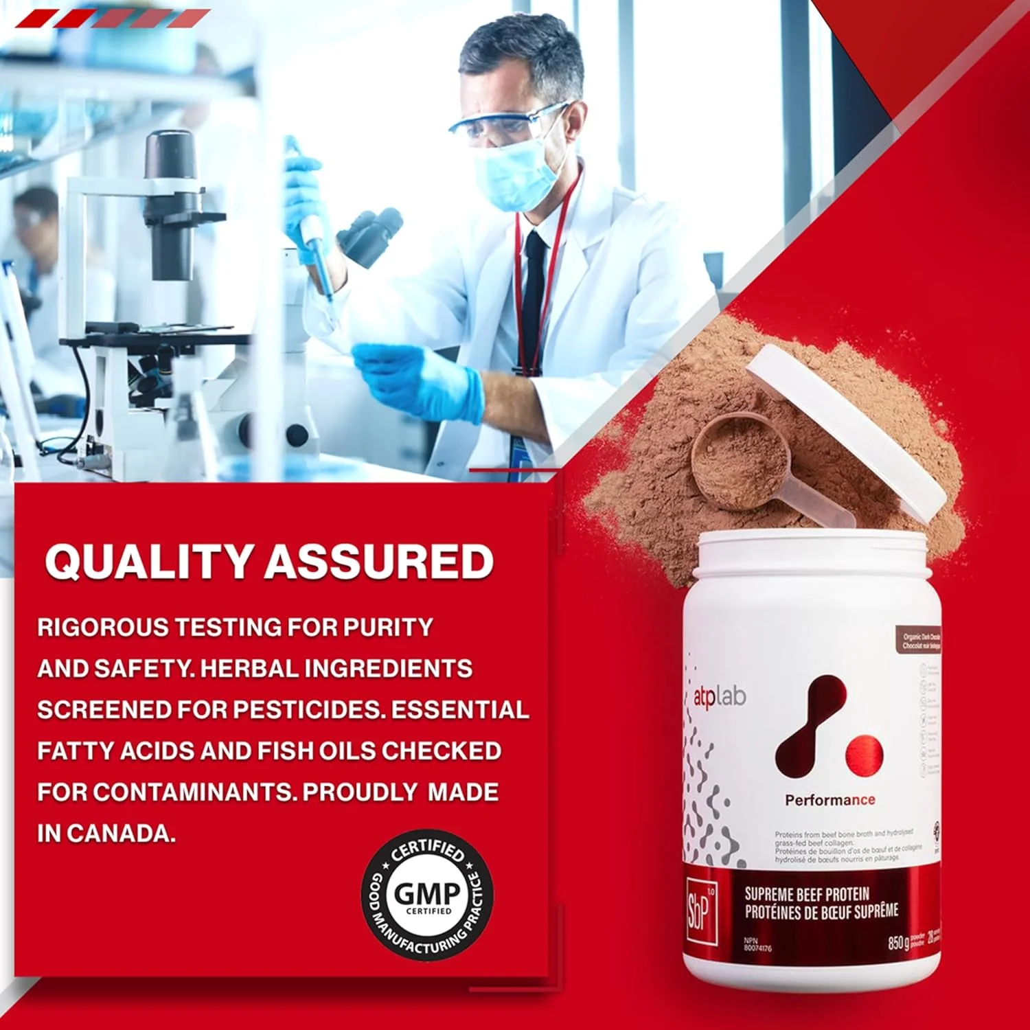 ATP Lab – Beef Protein Powder – Chocolate – 850 g, 28 Servings – Ships Free Within Canada on Orders Above CAD $199 - Image 7