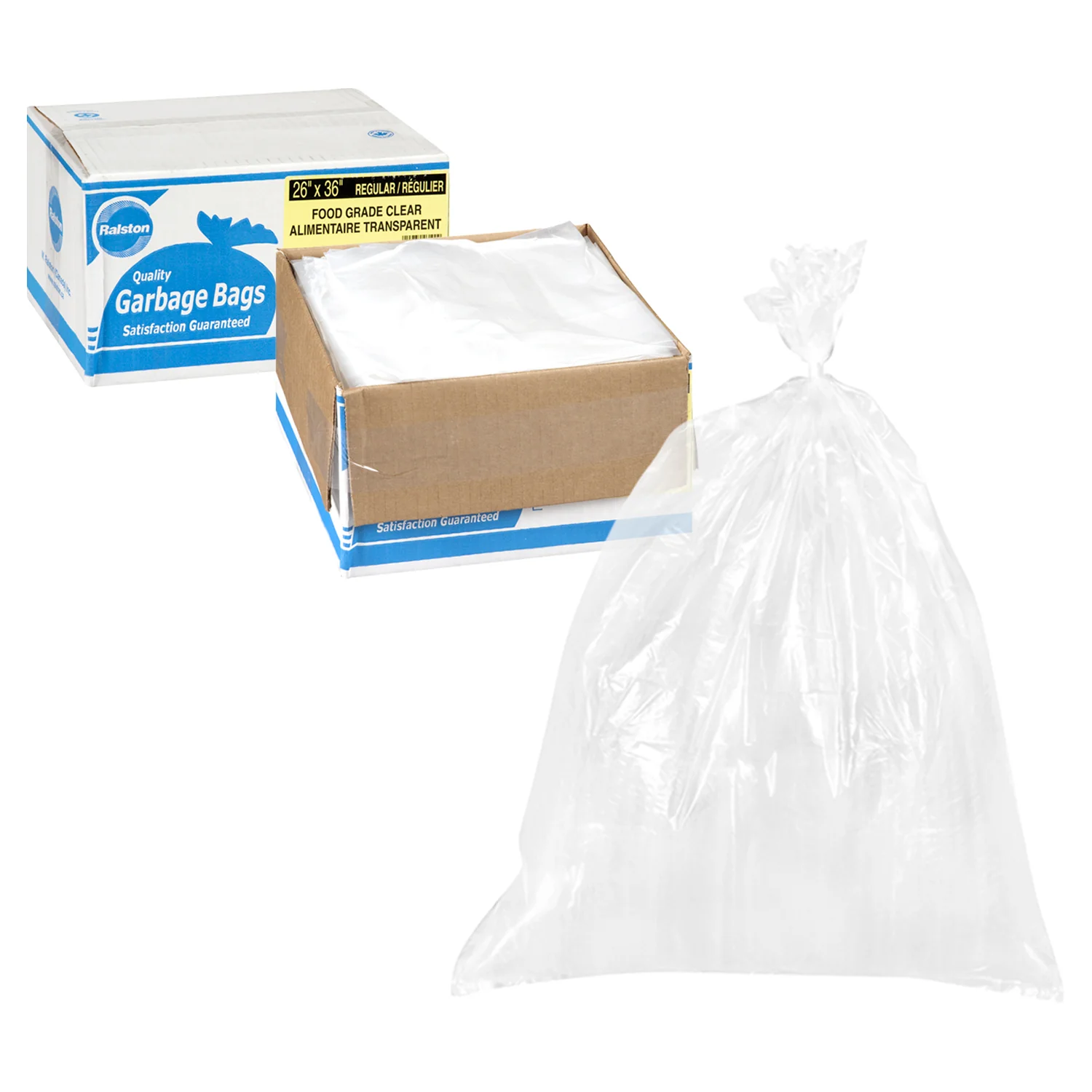 Bag Garbage 26 x 36 Regular Food Grade Clear - 250 each - Ralston - Packaging and Accessories - Restaurant Supplies and Equipment - Canadian Distribution - Image 3