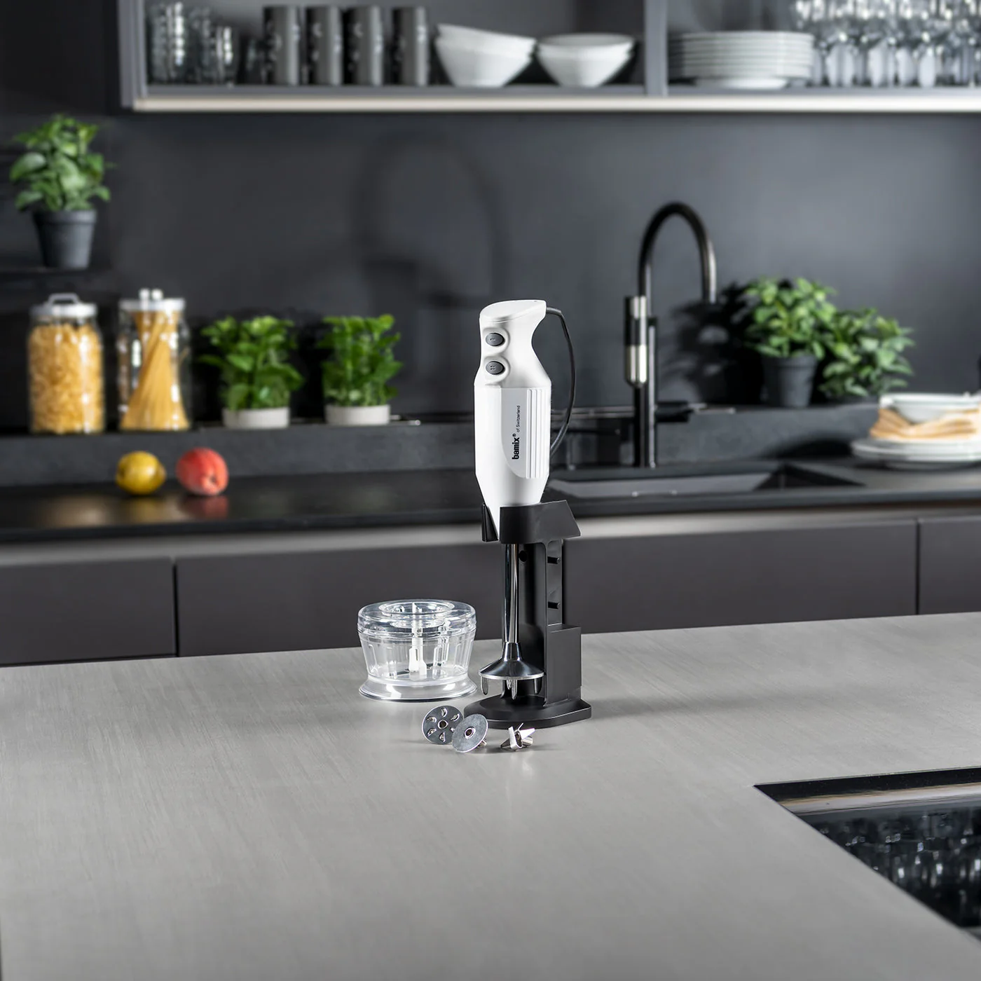 BAMIX DeLuxe 150W Immersion Hand Blender Kit (with Grinder & Stand) - Canadian Distribution - Ships Free Within Canada on Orders Above CAD $199 - Image 2