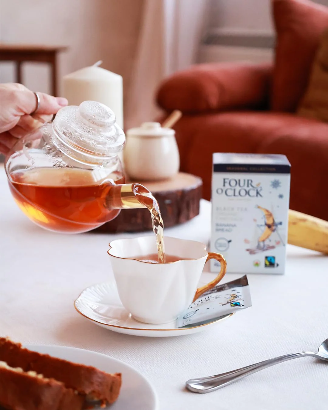 Banana Bread Black Tea - Organic Fair Trade, Holiday Collection, Low Caffeine, Natural & Sugar-Free, 2 x 15 Tea Bags - Canadian Distribution - Ships Free Within Canada on Orders Above CAD $199 - Image 3