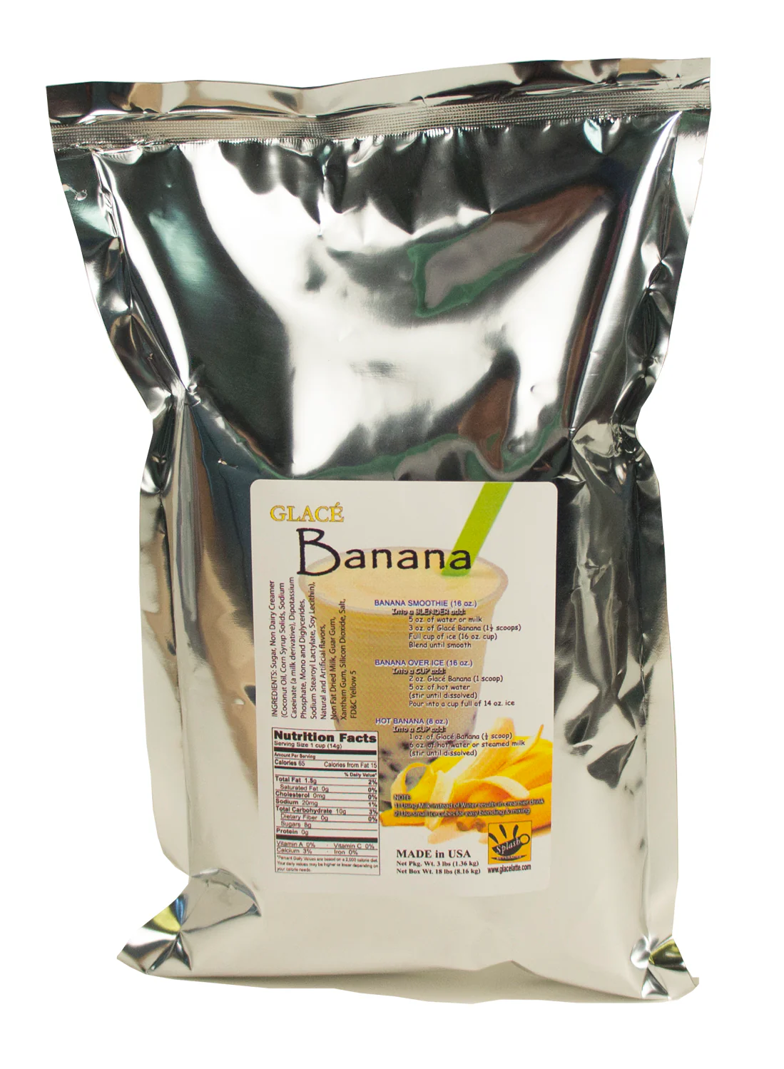 Banana 4 in 1 Mix for Bubble Tea, Smoothies, Lattes and Frappes, 3 lbs. Bag (Case 6 x 3 lbs. Bags)  - Ships Free Within Canada on Orders Above CAD $199