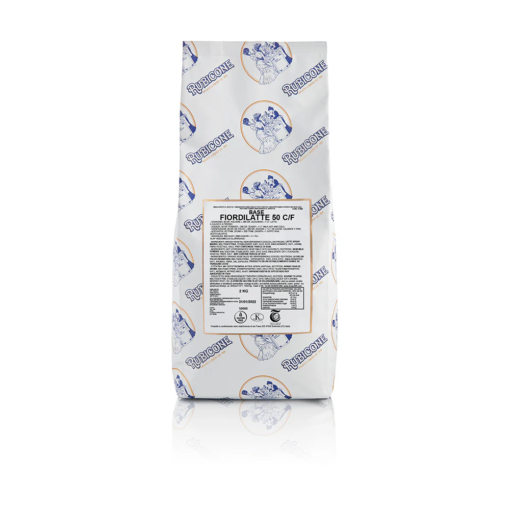 "PRE-ORDER" Base Fiordilatte 50 C/F - Gelato Bases - Milk Bases - Cold and Hot Process - Case of 8 x 2 KG bags - Rubicone Canada - Ships Free Within Canada on Orders Above CAD $199
