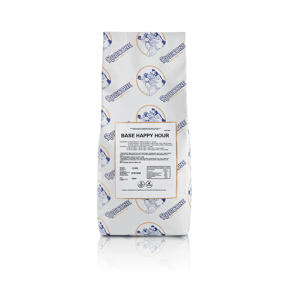 "PRE-ORDER" Base Happy Hour - Gelato Bases - Fruit Bases - Cold Process - Case of 8 x 1.5 KG bags - Rubicone Canada - Ships Free Within Canada on Orders Above CAD $199