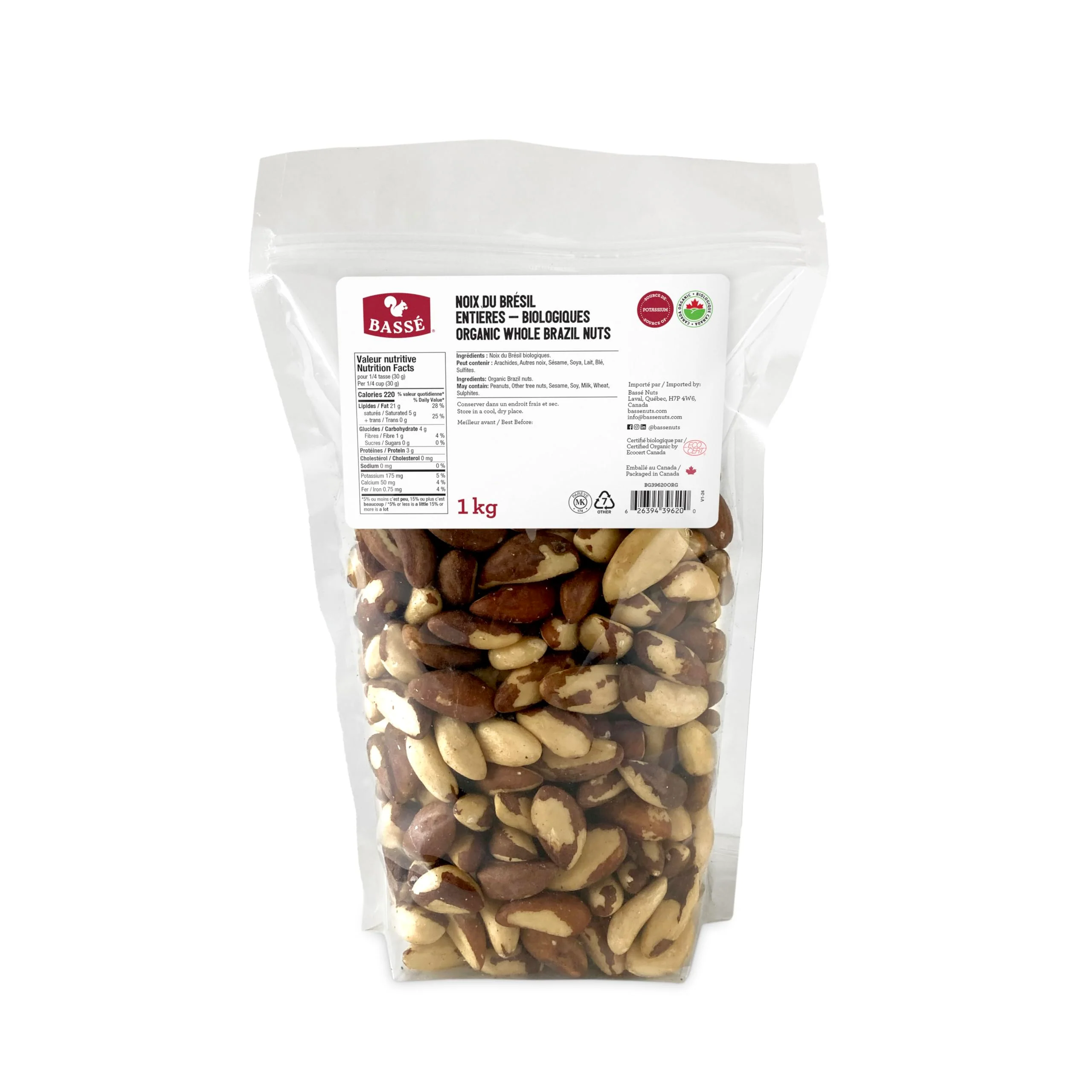 Basse – Organic Whole Brazil Nuts – 1 kg - Canadian Distribution - Ships Free Within Canada on Orders Above CAD $199 - Image 7