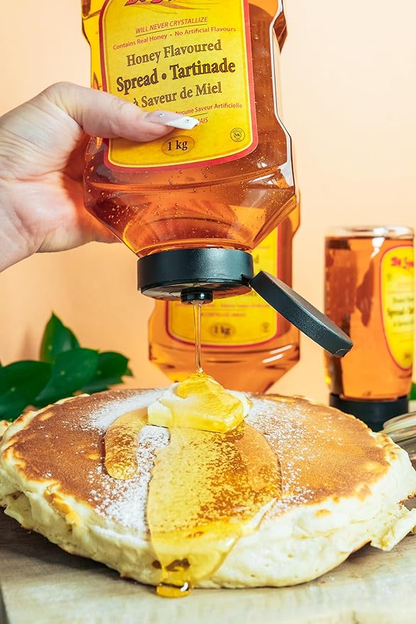 Be Sweet - Honey Flavoured Spread Upside Down Bottle - Case of 12 x 1KG Bottles - 3KG Bottle - Canadian Distribution - Ships Free Within Canada on Orders Above CAD $199 - Image 4