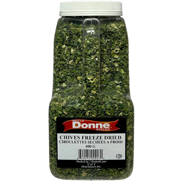 Belle Donne - FREEZE DRIED CHIVES 400GR - Seasonings & Spices - Canadian Distribution - Ships Free Within Canada on Orders Above CAD $199