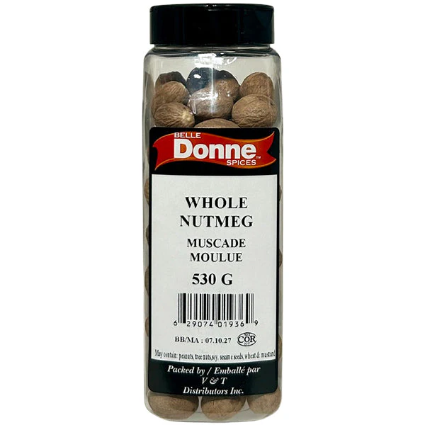 Belle Donne - NUTMEG WHOLE 530GR - Seasonings & Spices - Canadian Distribution - Ships Free Within Canada on Orders Above CAD $199