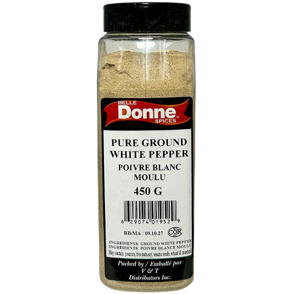 Belle Donne - WHITE PEPPER 450G - Seasonings & Spices - Canadian Distribution - Ships Free Within Canada on Orders Above CAD $199