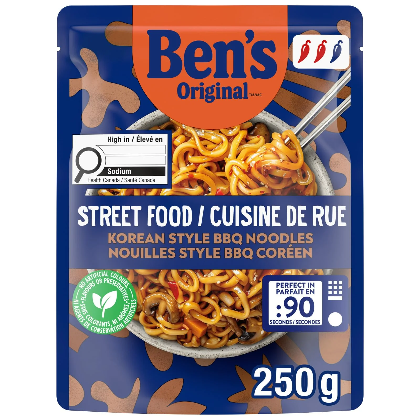 BEN'S ORIGINAL STREET FOOD Korean BBQ Style Noodles Entrée for 1, 2 x 250 g - Canadian Distribution - Ships Free Within Canada on Orders Above CAD $199